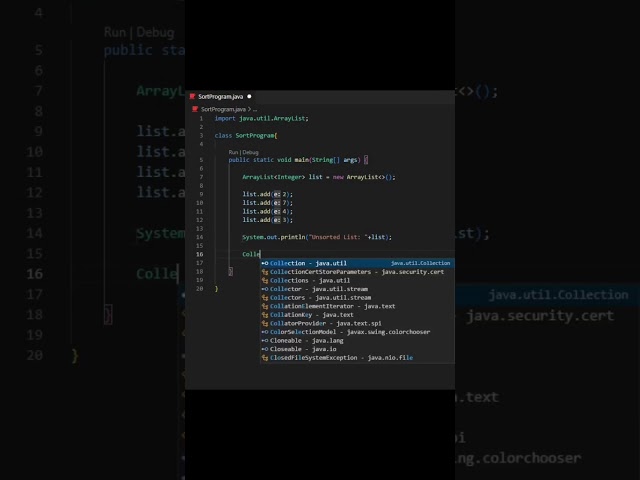 Sorting using sort method 🤔💭 #java #programming #interview