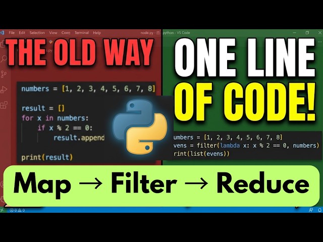 Python Map, Filter, and Reduce Explained (One Line Code Secret!)