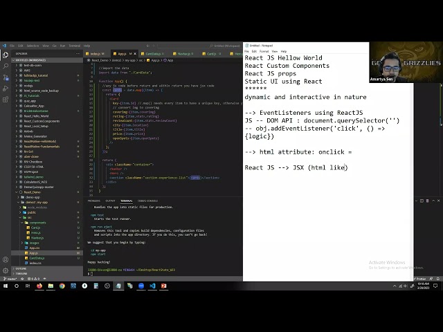 CSI3150@OU - React JS State Management, Event Listeners, and API Calls - Part 1