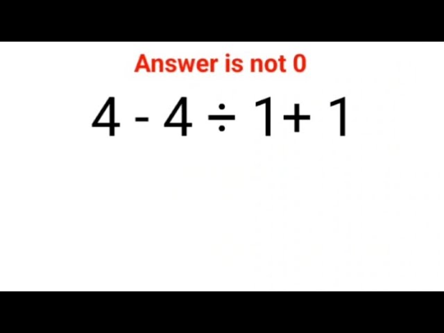 4-4÷1+1 The answer is not 0. Many got it wrong!  Ukraine Math Test #math #percentages #ukraine