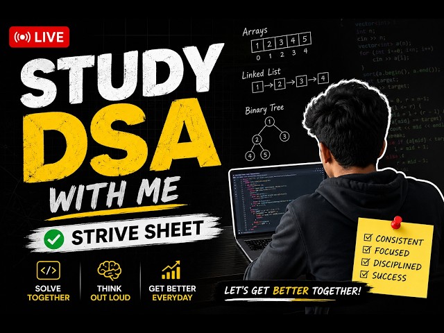 🔴 LIVE DSA Practice | Striver A2Z DSA Sheet | Java & C++ | LeetCode | Placement Preparation