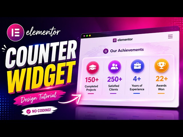 WordPress Amazing Counter Section in Elementor | No Coding