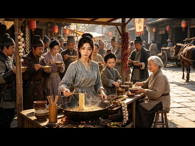 Transmigrated, family fled. Noodles won merchant; cold road warmed.#dramachina #latest #shortdrama