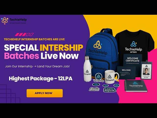 TechieHelp Special Internship Batch are Live Now | Apply Now #internship #techiehelp #batch