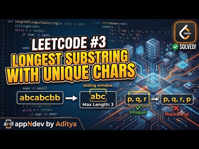 Leetcode 3: Longest Substring with Unique Characters | Complete Walkthrough & Intuition