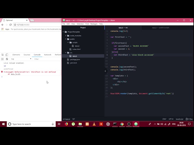 React Pt.6 (let and const contd., Block Scoping)