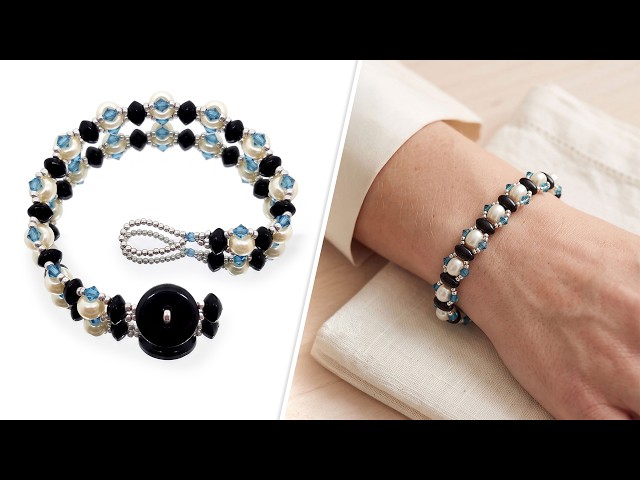 Pulsera "Pearl Hugs" - Tutorial de bisutería DIY por PotomacBeads