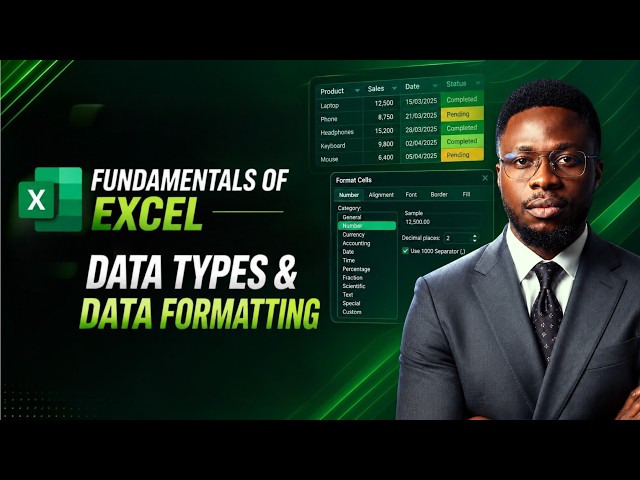 FUNDAMENTALS OF EXCEL | DATA TYPES & DATA FORMATTING | IMPACT 1000
