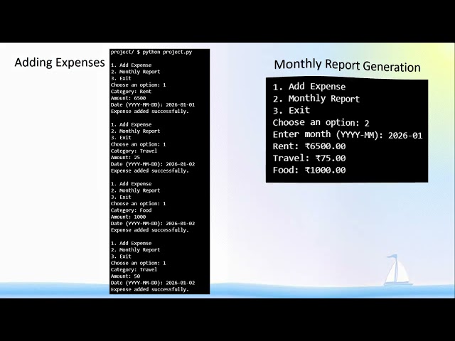 CS50P Final Project | Expense Tracker with Monthly Report (Python)
