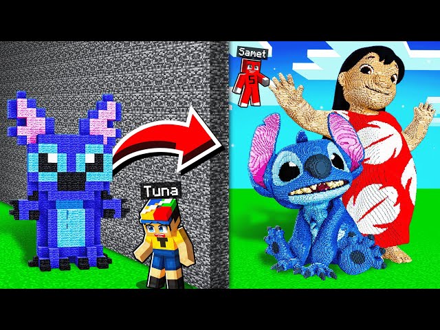 TUNAYI YAPI KAPIŞMASINDA LILO & STITCH ile TROLLEDİM !!  -  Minecraft