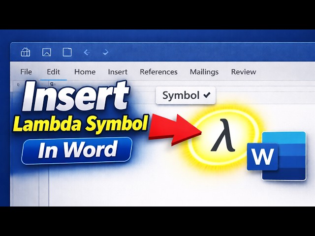 How to Insert Lambda Symbol (λ) in Word | Greek Letter Tutorial