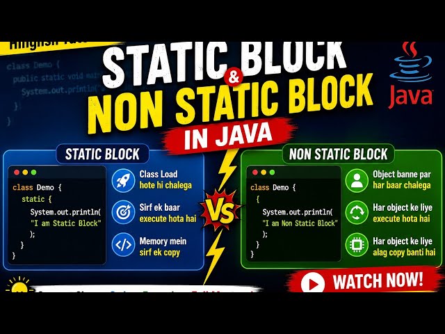 Java Blocks Explained | Static Block, Non-Static Block | Java Tutorial