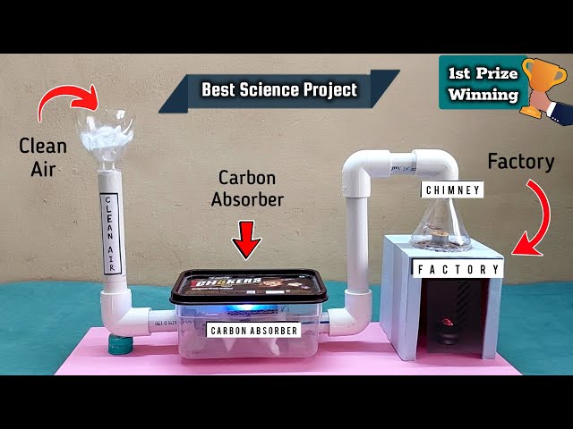 Inspired Award Project 🏆 || Carbon Purification for factories and industries || DIY Science Project
