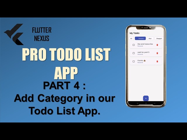 Flutter Pro To_do List App Tutorial| Series 2 | part 4:[Add Category to App (Pro Series)]
