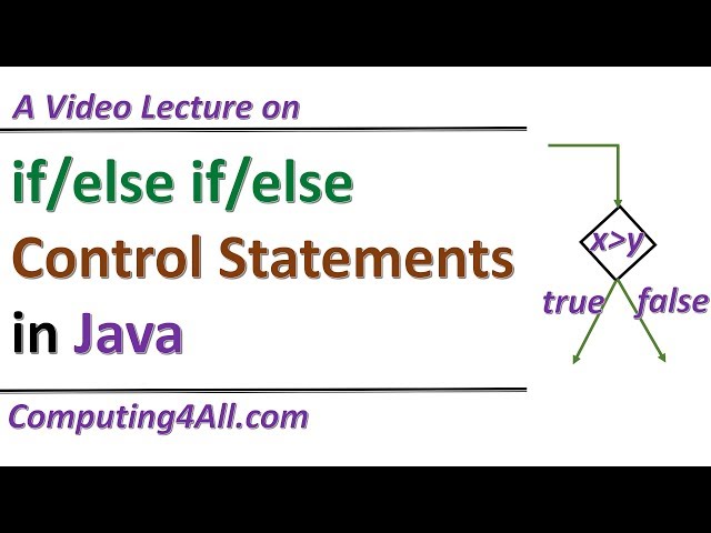 Java Lecture 7: if/else if/else Control Statements in Java