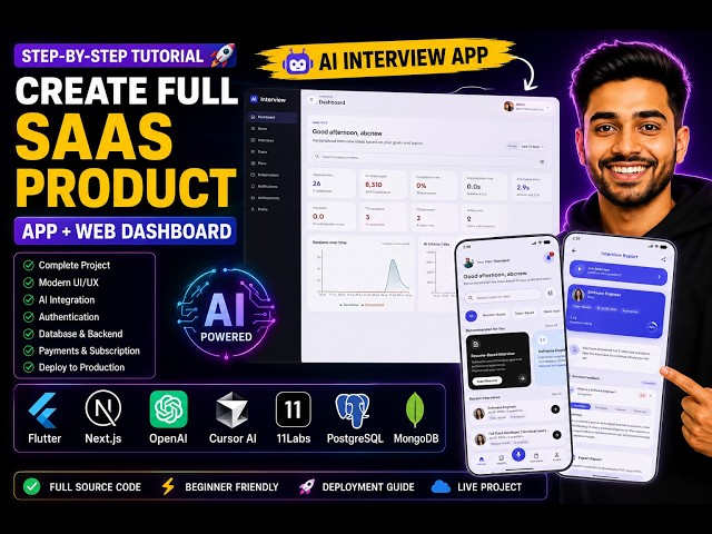 Build a Complete AI Interview SaaS App in Flutter | Full Stack Development + AI Course #ai #saas