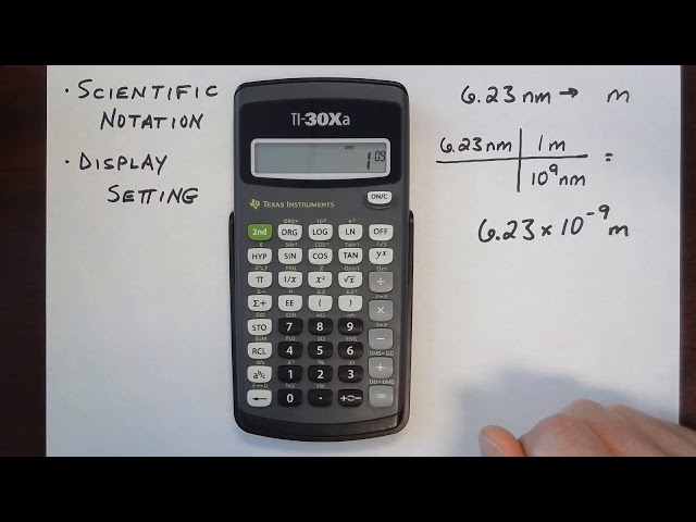TI 30Xa scientific notation