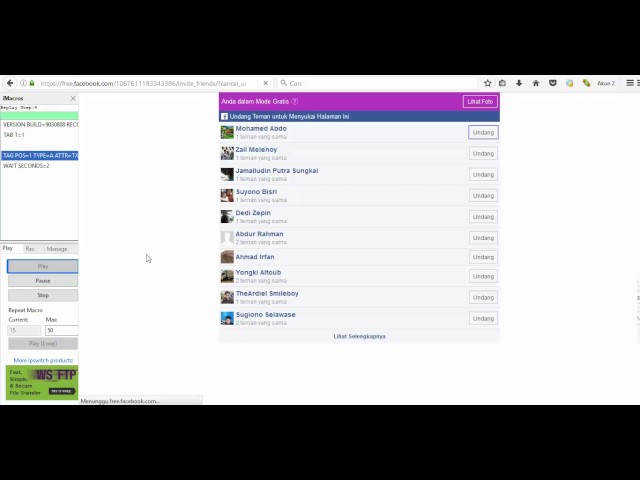 Auto Invite Fanspage With iMacros