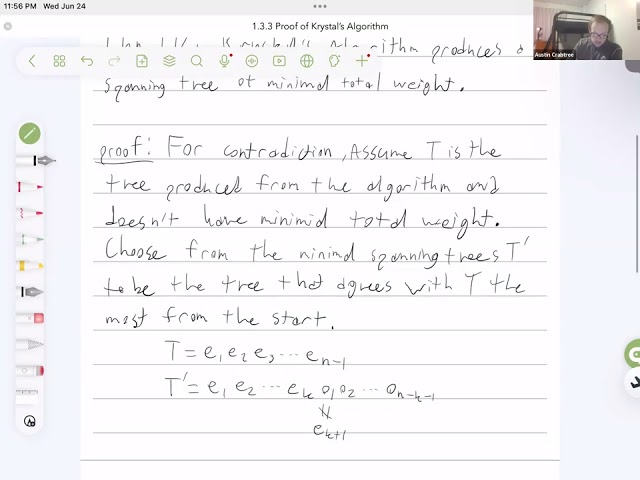 1.3.3 Proof of Kruskal's Algorithm