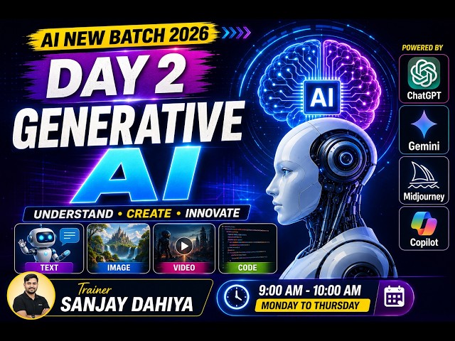 🤖 AI New Batch 2026 | Day 2 – Introduction to Generative AI #ai