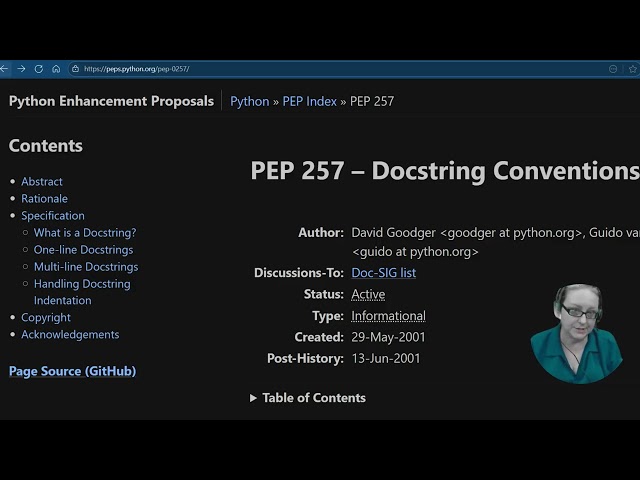 Learn about pep 257 in Python - From course I built 2 years ago #pythonpep #pythonprogramming
