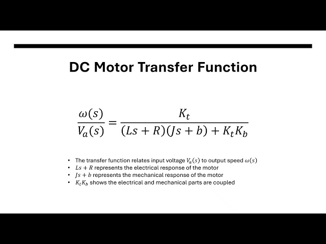 DC Motor Block Diagram and Transfer Function