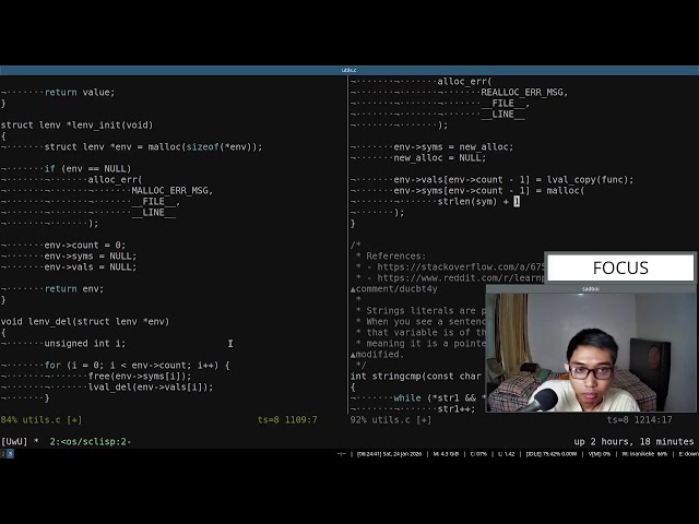 Study with me: learn C programming language by building our own lisp (Part 127)