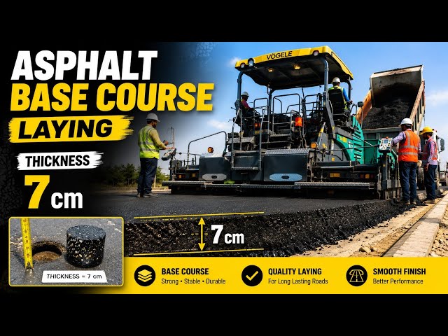 How to Laying Asphalt Base Course? 🛣️🚧 #construction #civilengineering #asphalt #roadconstruction