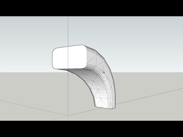 Modeling a curved handle in SketchUp (v3)