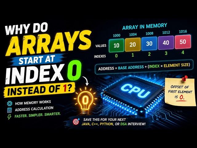Why Do Arrays Start at Index 0? 🤔 The Real Reason Explained! 💻 | Programming & DSAIndex Array 0