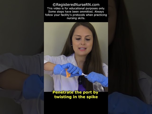 IV Fluid Prep: Spiking an IV Bag and Priming the Tubing #nursing #nurse #iv #ivtherapy