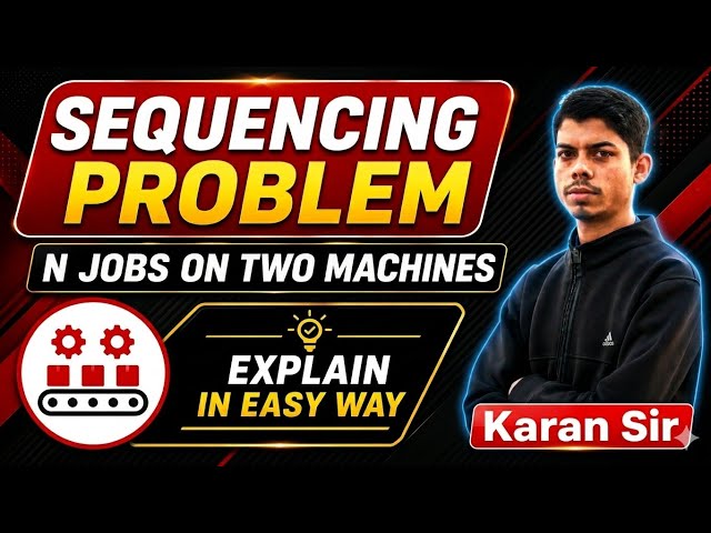 N Jobs On Two Machines | Sequencing Problem in Operations Research