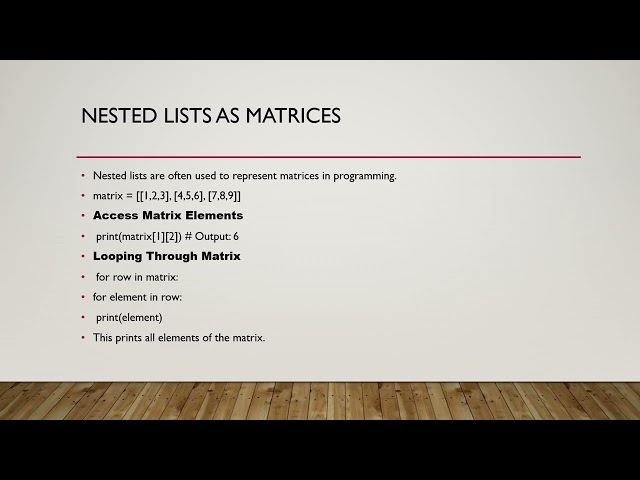 nested list python