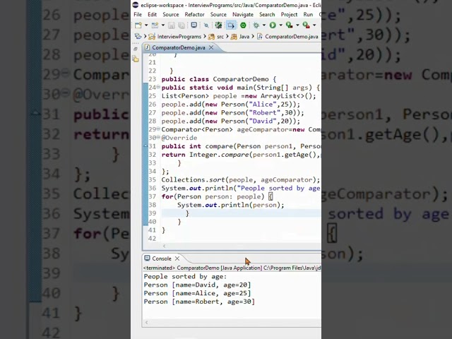 #java Comparator Interface