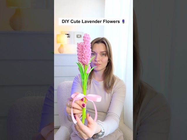 DIY Easy Lavender Flowers with Yarn 💜 Simple Craft Idea #diy #trending #viral #craft #cute