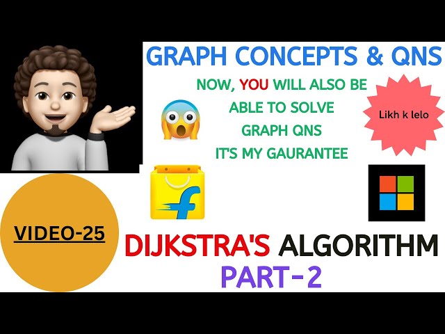 Dijkstra's Algorithm | PART-2 | (Microsoft) | Graph Concepts & Qns - 25 | Explanation+Coding