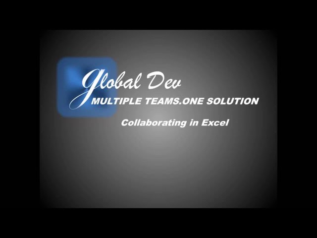 Collaborate "REMOTELY" in Excel using Global Dev