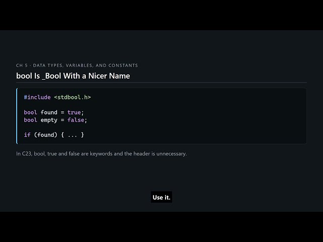 C Programming #49 — bool and void: The Two Small Types