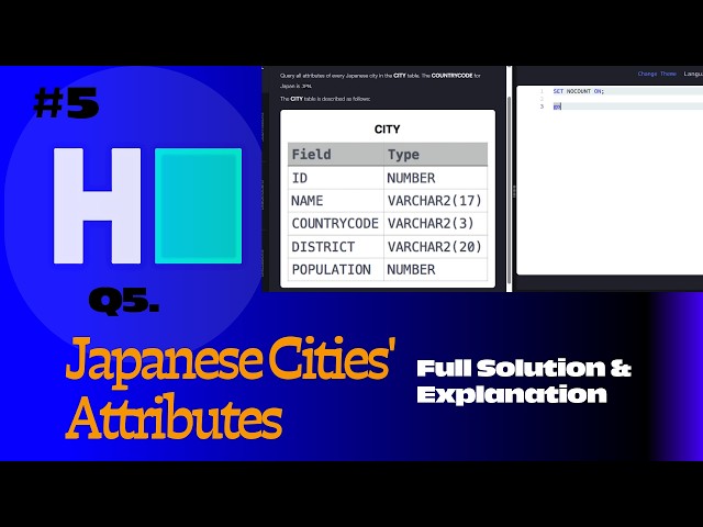 👉 Solve HackerRank SQL Questions (Beginner)  #5 | Japanese Cities' Attributes SQL Practice