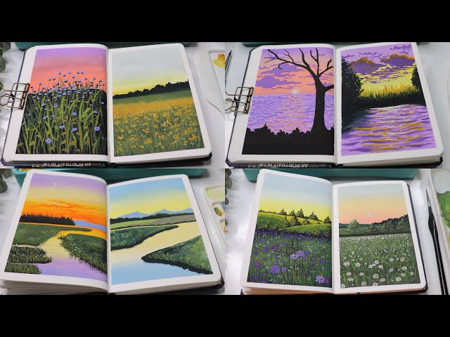 Easy For Beginners / HIMI Gouache painting / Cozy Vibe  /Step by Step