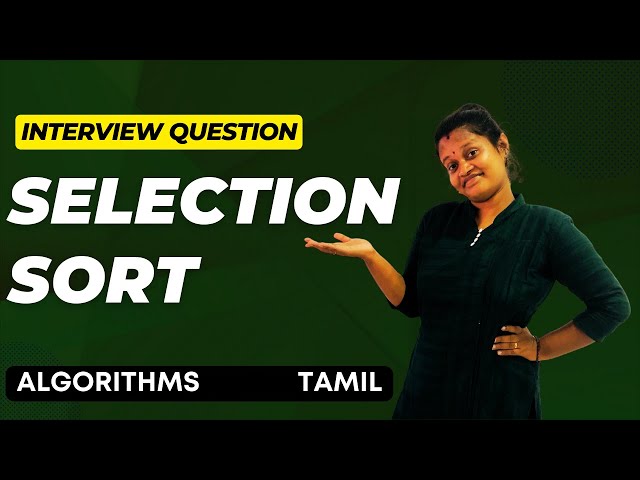 Selection sort | Data Structure and Algorithms | JavaScript | Tamil | Learn in Tamil #LiT