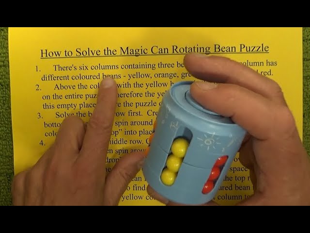 How to Solve the Cans Bean Puzzle - Magic Can Rotating Bean Spinner Puzzle - Step by Step Tutorial