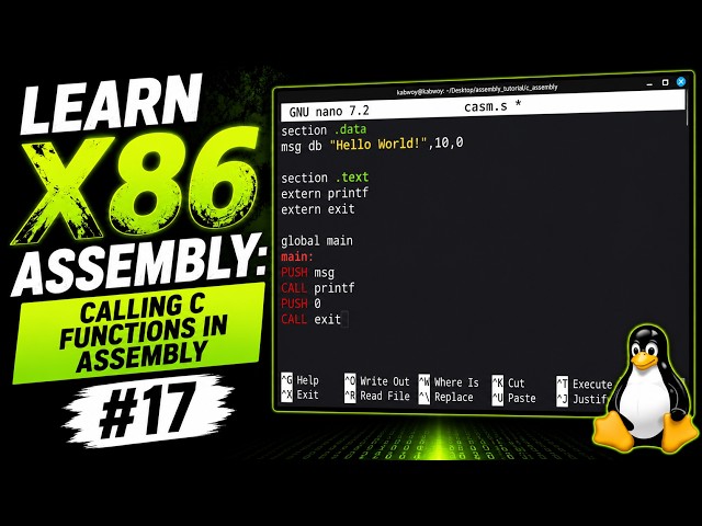 LEARN X86 ASSEMBLY:CALLING C FUNCTIONS IN ASSEMBLY