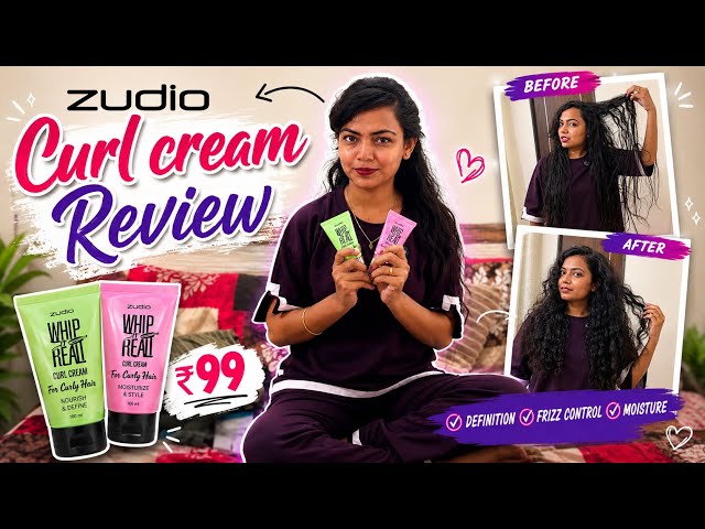 ✨ ZUDIO CURL CREAM REVIEW | ₹99 CURL CREAM FOR CURLY HAIR ✨