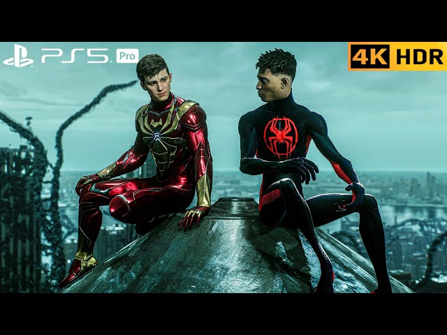 (PS5 PRO) Iron-Spider & Miles vs Venom Symbiote Invasion | Marvel’s Spider-Man 2 | 4K HDR