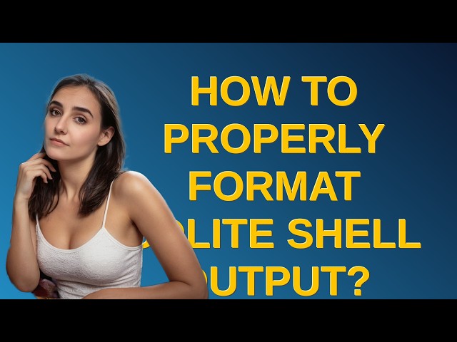 Dba: How to properly format sqlite shell output?
