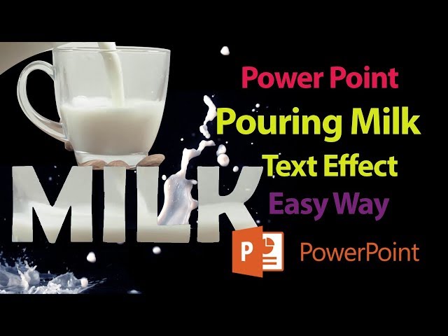 Custom Powerpoint Slide-Video text effect I Fill your text with milk