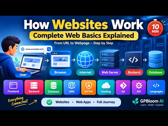 How Websites Work 🌐 | Complete Web Basics Explained for Beginners 💻