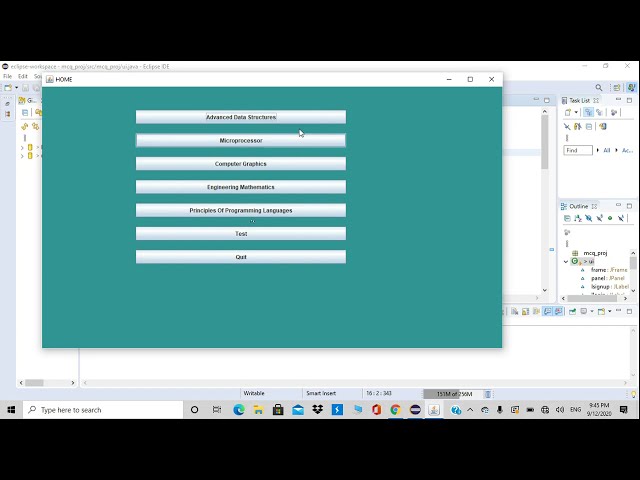 Quiz/MCQ GUI Using Swing / Java / SQL