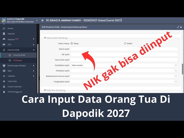 How to Fill In Parent Data in Dapodik 2027